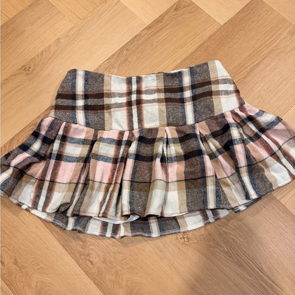 Others Follow Multicolor Plaid Skater Skirt
